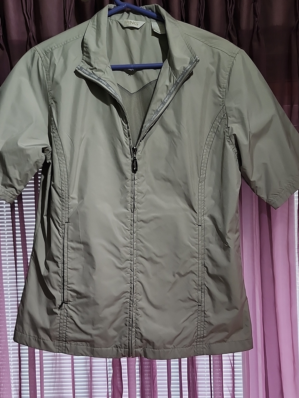 PING Golf Water Repellant Wind Breaker Short Sleeve Shirt S